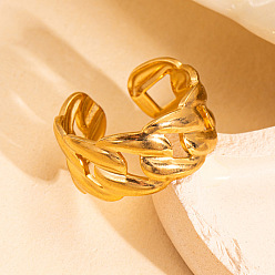 Золотой 201 манжетные кольца из нержавеющей стали с овальными звеньями, золотые, внутренний диаметр: 18 мм