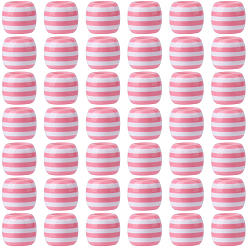 Pink 120шт. полосатых европейских бусин из смолы, бусины с большим отверстием, баррель, розовые, 12x10.5 мм, отверстие : 6 мм
