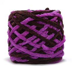 Темно-Фиолетовый Мягкая полиэфирная пряжа для вязания крючком, толстая пряжа для шарфа, пакет, изготовление подушек, сегмент окрашенный, темно-фиолетовый, 7 мм, около 43.74 ярдов (40 м) / моток