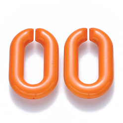 Dark Orange Opaque Acrylic Linking Rings, Quick Link Connectors, for Cable Chains Making, Oval, Dark Orange, 31x19.5x5.5mm, Inner Diameter: 19.5x7.5mm