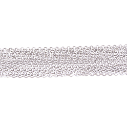 Stainless Steel Color 304 Stainless Steel Cable Chains, Soldered, Stainless Steel Color, 3x2x0.5mm