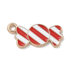 Candy Новогодняя тема сплава эмали подвески, золотые, конфеты, 10x22x1.5 мм, отверстие : 1.6 мм