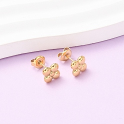 Настоящее золото 18K 304 серьги из нержавеющей стали, ионное покрытие (ip), реальный 18 k позолоченный, 8x8 мм