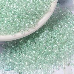 (RR3642) Pearlized Crystal AB Mint MIYUKI Round Rocailles Beads, Japanese Seed Beads, Pearlized Crystal AB, (RR3642) Pearlized Crystal AB Mint, 8/0, 3mm, Hole: 1mm, about 19000~20500pcs/pound