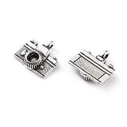 Античное Серебро Сплавочные подвески, без кадмия и без свинца, камера, античное серебро, 13x13x5 мм, отверстие : 2 мм