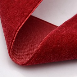 Dark Red Polyester Velvet Ribbon for Gift Packing and Festival Decoration, Dark Red, 7/8 inch(23mm), about 25yards/roll(22.86m/roll)
