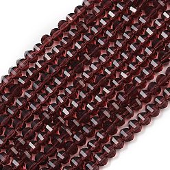 Кокосово-Коричневый Прозрачные стеклянные бусины, рондель, граненые, кокосового коричневый, 5x6x5 мм, отверстие : 1.2 мм, около 98 шт / нитка, 16.54~17.32'' (42~44 см)