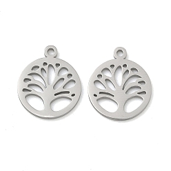 Нержавеющая Сталь Цвет 304 прелести нержавеющей стали, древо жизни, цвет нержавеющей стали, 14x11.5x1 мм, отверстие : 1.2 мм