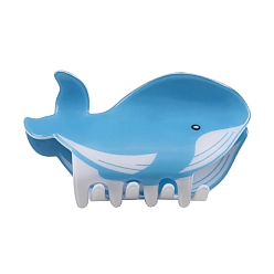 Темно-Голубой Заколки для волос из пвх, аксессуары для волос для женщин и девочек, морские животные, глубокое синее небо, 92x47x40 мм