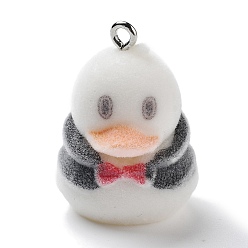 Морская Ракушка Подвески из смолы, с железной платиной петлей, прелести утки, цвет морской раковины, 27x19x20.5 мм, отверстие : 2 мм