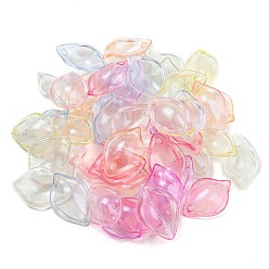 (52) Непрозрачная лаванда Прозрачные акриловые подвески, блеск бисера, светящийся, светится в темноте, лист, разноцветные, 19.5x13.5x4 мм, отверстие : 1.8 мм