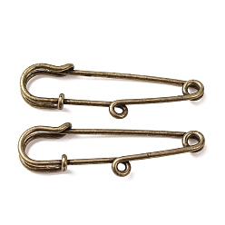 Bronce Antiguo 304 hallazgos de broche de imperdibles de acero inoxidable, Alfileres para falda escocesa con lazo, Bronce antiguo, 50~50.5x17~17.5x5~5.5 mm, agujero: 2 mm