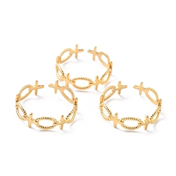 Золотой Ионное покрытие (ip) 304 перстни из нержавеющей стали, манжеты кольца, долговечный, форма символа женского пола, золотые, размер США 8 1/2 (18.5 мм), 6 мм