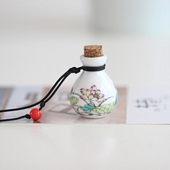 Разноцветный Фарфоровые ожерелья в виде флаконов для духов, кулон ожерелье, красочный, 18.50~27.56 дюйм (47~70 см), pendnat: 37 мм