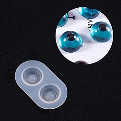 Белый Силиконовые формы, формы для литья смолы, для уф-смолы, изготовление ювелирных изделий из эпоксидной смолы, игрушечные глаза, белые, 5.1x2.9 см, Внутренний диаметр: 1.6 см и 0.8 см