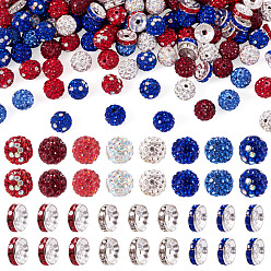 (52) Непрозрачная лаванда 175 шт 11 стили вымощают диско-шар бусины, Бусины со стразами, полимерная глина , разноцветные, 10 мм, отверстие : 1.5~2.4 мм