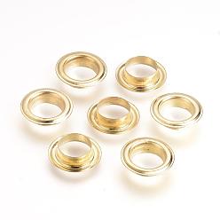 Golden European Style Iron Eyelet Core, Grommet for Large Hole Beads, Golden, 14.5x4mm, Hole: 9.5~10mm