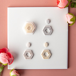 Белый Набор прессованных форм для пластиковой глины шестиугольной формы, резцы глины, инструменты для лепки из глины, белые, 2.5x2.5 см