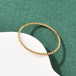 Золотой 304 кольца для пальцев из нержавеющей стали для женщин, Скрученное кольцо, ионное покрытие (ip), золотые, 1 мм, внутренний диаметр: 17.8 мм