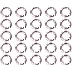 Серебро Латунные кольца прыжок открыт, круглые, серебряные, 5x1 мм, около 3 мм внутренним диаметром, около 600 шт / упаковка, размер упаковки: 74x105 мм
