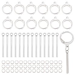Нержавеющая Сталь Цвет Набор для самостоятельного изготовления сережек-капель, в том числе 304 фурнитура для серег с защелкой из нержавеющей стали с петлей, кольцами и подвесками, цвет нержавеющей стали, 190 шт / коробка
