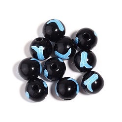 Темно-Голубой Печатные деревянные бусины, ботинки, глубокое синее небо, 16 мм, 10 шт / комплект