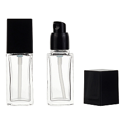 Black 9 Pcs 3 Style Glass Dispensing Pump Bottle, with PP Cover, Plastic Funnel Hopper & Transfer Pipettes, Black, 3pcs/style