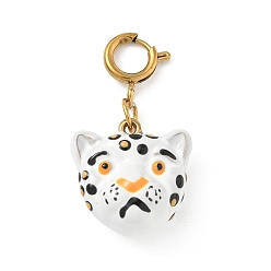 Leopard 304 подвесные украшения из эмали из нержавеющей стали, с застежкой, без кадмия, без никеля и без свинца, леопард, 28 мм, Кулон : 14.5x26.5x5.5 мм