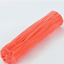 Salmon DIY Plush Sticks, with Iron Core, Pipe Cleaners, Kid Craft Material, Salmon, 295x6mm, 100pcs/set