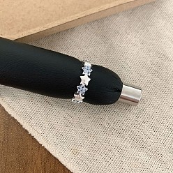 Синий Открытые кольца манжеты из латуни с микропаве и кубическим цирконием, звезда, серебряные, синие, 15~20 мм