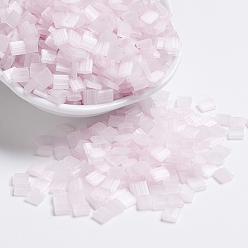 (TL2594) Шелковый Бледно-розовый Миюки тила бусины, японский бисер, 2-луночное, (тл 2594) шелк бледно-светло-розовый, 5x5x1.9 мм, Отверстие : 0.8 мм , около 590 шт / 50 г