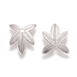 Серебро Подвески из латуни с филигранью на осеннюю тематику, кленовый лист подвески, серебряный цвет гальваническим, 14.5x11x1 мм, отверстие : 1.4 мм