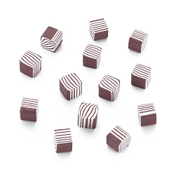 Saddle Brown Handmade Polymer Clay Cabochons, for Phone Case Decoration & DIY Jewelry Making, Cube, Saddle Brown, 5~5.5x5~5.5x4~5mm, about 5500pcs/1000g