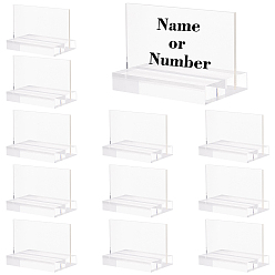 Clear Transparent Acrylic Blank Place Sign & Base Holder Set, for Wedding, Party, Rectangle, Ghost White, Finished Product: 89.5x50x54mm