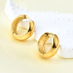 Настоящее золото 14K Серьги из 304 нержавеющей стали, ионное покрытие (ip), реальный 14 k позолоченный, 14x15x5 мм