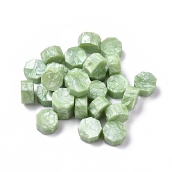 Pale Green Sealing Wax Particles, for Retro Seal Stamp, Octagon, Pale Green, 9mm, about 1500pcs/500g