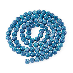 Bleu Marine 1 brins de peinture de cuisson perles de verre brins, ronde, bleu marine, 8~8.5mm, Trou: 1~1.2mm, Environ 105~106 pcs/chapelet, 30.71~31.10 pouce (78~79 cm)