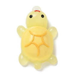 Желтый Светящиеся подвески из ПВХ, светится в темноте, черепаха, желтые, 50x30x16 мм, отверстие : 2.5 мм