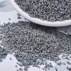 (DBS0168) Opaque Gray AB MIYUKI Delica Beads Small, Cylinder, Japanese Seed Beads, 15/0, (DBS0168) Opaque Gray AB, 1.1x1.3mm, Hole: 0.7mm, about 35000pcs/bag, 100g/bag