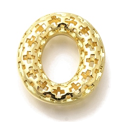 Letter O Латунные подвески, подвески с полыми буквами, стойки покрытие, долговечный, без кадмия и без свинца, Письмо O, 22x20.5x6.5 мм, отверстие : 5x2.7 мм