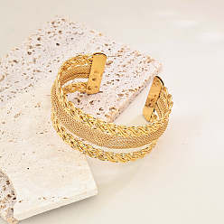 Настоящее золото 18K Латунь манжеты браслеты для женщин, реальный 18 k позолоченный, внутренний диаметр: 2-1/4 дюйм (5.8 см) ~ 2-5/8 дюйм (6.8 см)