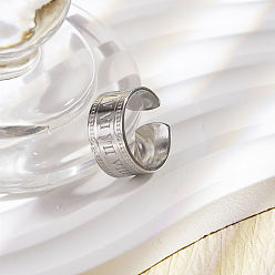 Нержавеющая Сталь Цвет Римская цифра 304 открытые кольца манжеты из нержавеющей стали, цвет нержавеющей стали, 9 мм, внутренний диаметр: 18 мм