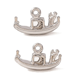 Stainless Steel Color 304 Stainless Steel Pendants, Boat Charms, Long-Lasting Plated, Stainless Steel Color, 9.8x16x3.5mm, Hole: 1.2mm