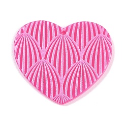 Бледно-Розовый Акриловые подвески, сердце, розовый жемчуг, 29x34x2.3 мм, отверстие : 1.8 мм