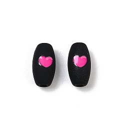 Черный Окрашенного распылением сплава бисер, без свинца, без никеля и без кадмия, круглый стержень, чёрные, 8x4.5x4 мм, отверстие : 1.2 мм