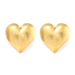 Настоящее золото 14K Ионное покрытие (ip) 304 серьги-гвоздики из нержавеющей стали для женщин, сердце, реальный 14 k позолоченный, 35.8x36 мм