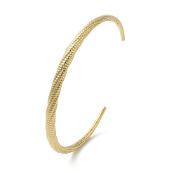 Золотой 304 открытые браслеты-манжеты из нержавеющей стали, украшения для женщин, золотые, внутренний диаметр: 2-1/2x2-1/8 дюйм (6.3x5.4 см)