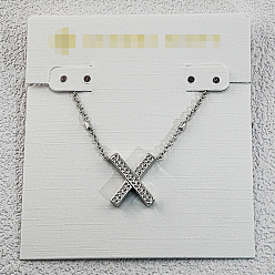 Letter X Латунные инициальные подвески-ожерелья для женщин, платина, Письмо X, 15.75 дюйм (40 см)