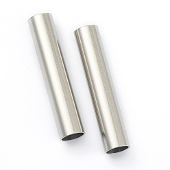 Нержавеющая Сталь Цвет Не тускнеет 304 бусины из нержавеющей стали, трубки бисера, цвет нержавеющей стали, 40x8 мм, отверстие : 7 мм