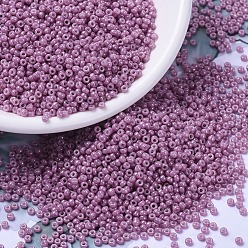 (RR1867) Opaque Dark Orchid Luster MIYUKI Round Rocailles Beads, Japanese Seed Beads, (RR1867) Opaque Dark Orchid Luster, 11/0, 2x1.3mm, Hole: 0.8mm, about 1100pcs/bottle, 10g/bottle